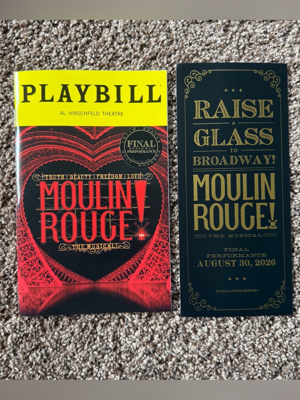 Moulin Rouge Closing Show Playbill
